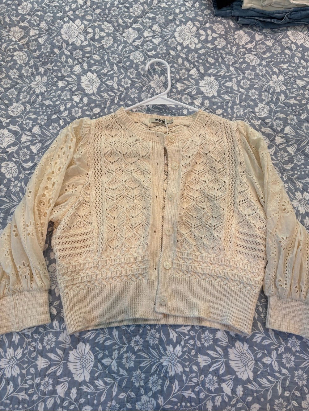 Lottie Openwork Cream Lace Cardigan